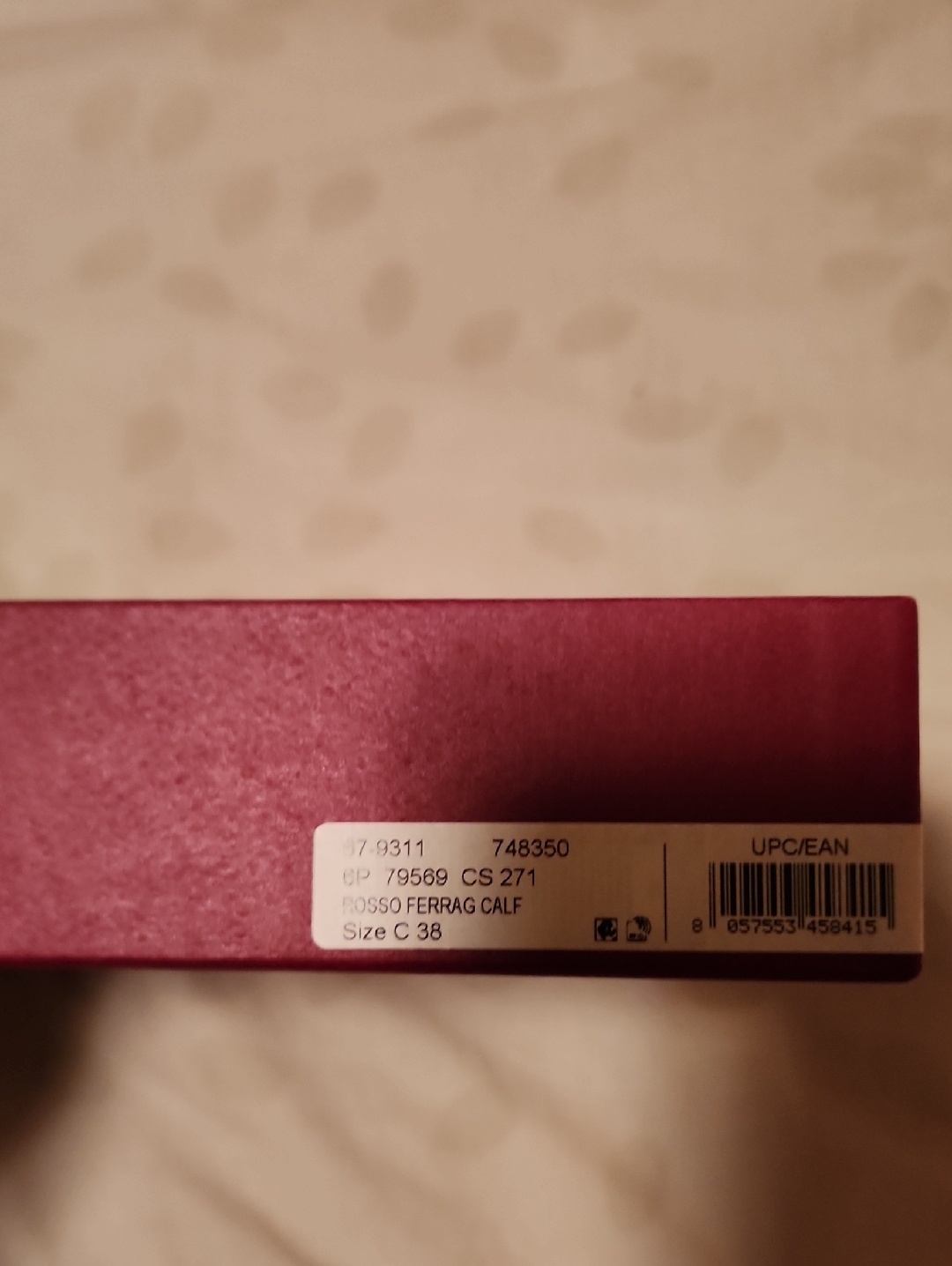 Salvatore Ferragamo Magenta/Burgundy Belt Box